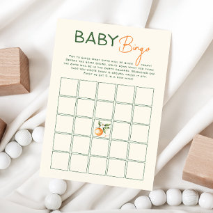 Orange Citrus Little Cutie Baby Bingo Game Card Inbjudningar