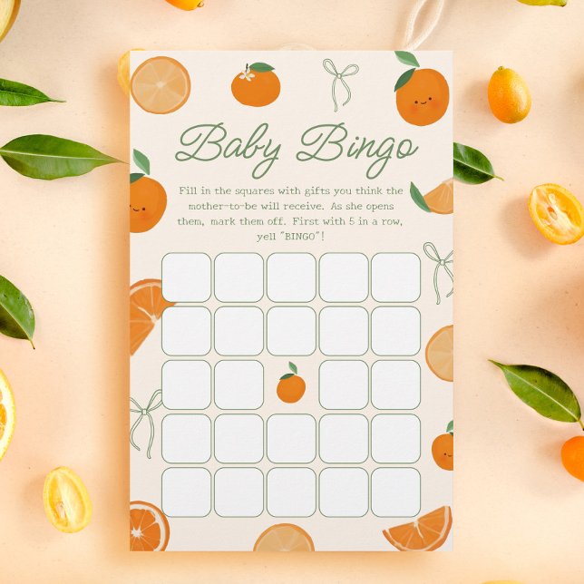 Orange Citrus Little Cutie Baby Shower Bingo Game (Skapare uppladdad)