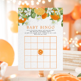 Orange Citrus Little Cutie Baby Shower Bingo Game Inbjudningar