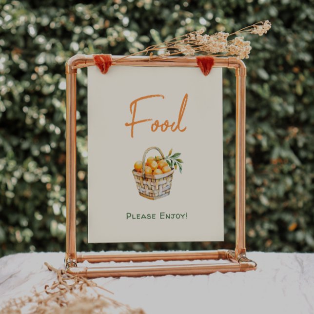 Orange Citrus Little Cutie Baby Shower Food Sign Poster (Skapare uppladdad)