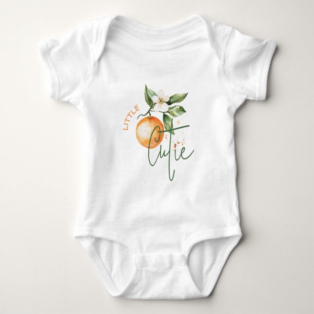 Orange Citrus Little Cutie Baby Shower Gift T Shirt (Framsida)