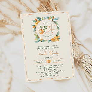 Orange Citrus Little Cutie Baby Shower-inbjudan Inbjudningar