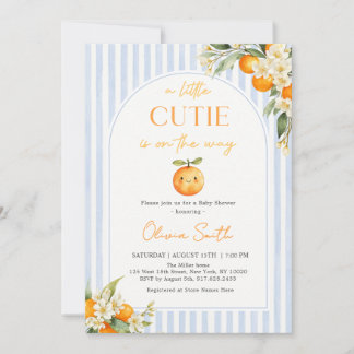 Orange Citrus Little Cutie Baby Shower Inbjudningar