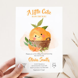 Orange Citrus Little Cutie Baby Shower Inbjudningar