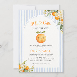 Orange Citrus Little Cutie Baby Shower Invitation Inbjudningar