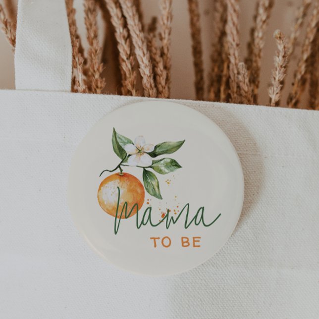 Orange Citrus Little Cutie Baby Shower Mama To Be Knapp (Skapare uppladdad)