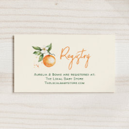 Orange Citrus Little Cutie Baby Shower Registry Tilläggskort