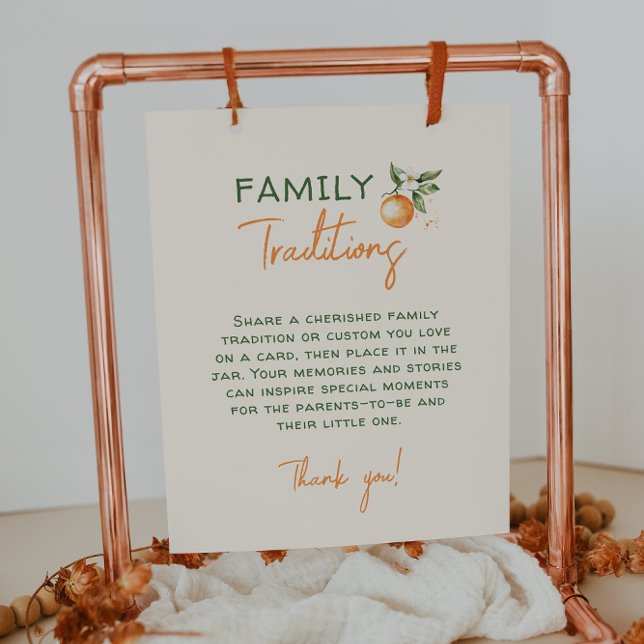 Orange Citrus Little Cutie Family Traditions-tecke Poster (Skapare uppladdad)