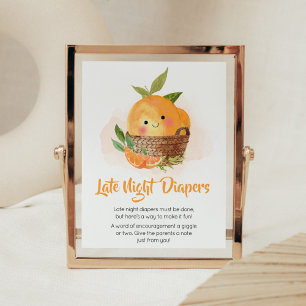 Orange Citrus Little Cutie Late Night Diaper Poster