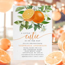 Orange Citrus Little Cutie on the way Baby Shower