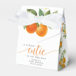 Orange Citrus Little Cutie På Väg Baby Shower Presentaskar