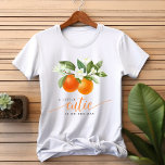 Orange Citrus Little Cutie På väg Babykalas T Shirt<br><div class="desc">Orange Citrus Liten Cutie På väg Baby Shower T-Shirt</div>