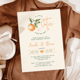 Orange Citrus Little Cutie Par Baby Shower Inbjudningar