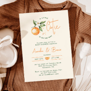 Orange Citrus Little Cutie Par Baby Shower Inbjudningar