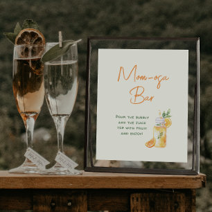 Orange Citrus Mamma-osa Pub Baby Shower Drinks Sig Poster
