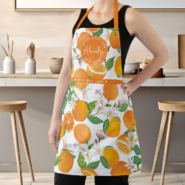 Orange Citrus Mönster Watercolor Best Mamma Namn