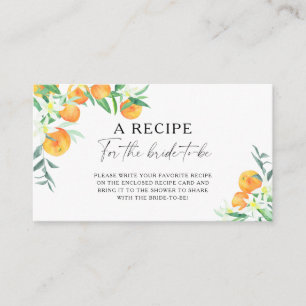 Orange Citrus - Recept för den blivande bruden Tilläggskort