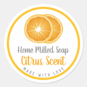 Orange Citrus Scented Handmade Soap Etiketter