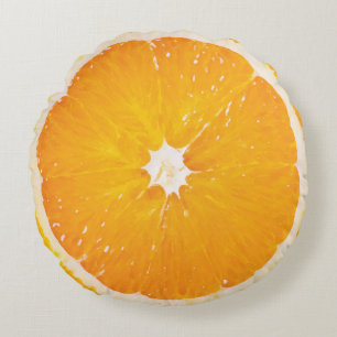 Orange citrus skiva för saftig frukt rund kudde