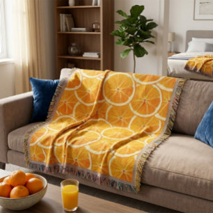 Orange Citrus Skivor Kastfilt Filt