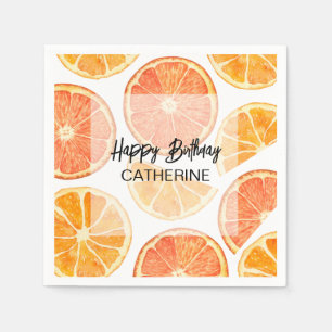 Orange Citrus Slice Sommardag Pappersservett