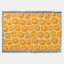 Orange Citrus Slices Throw Blanket Filt