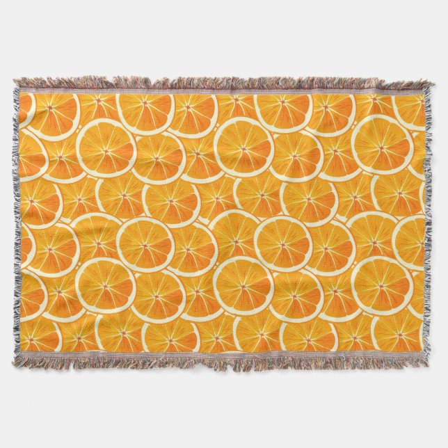 Orange Citrus Slices Throw Blanket Filt (Framsidan)