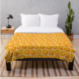 Orange Citrus Slices Throw Blanket Fleecefilt