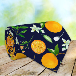 Orange Citrus Sommar Blommig Botanisk Mönster Slips