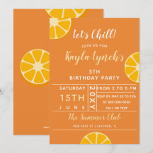 Orange Citrus sommarpartsinbjudan
