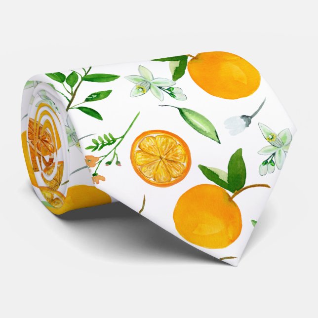 Orange Citrus Summer Blommigt Botanical Mönster Slips (Rullad)