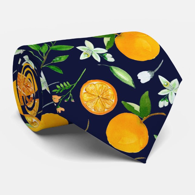 Orange Citrus Summer Blommigt Botanical Mönster Slips (Rullad)