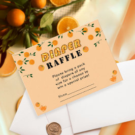 Orange Citrus-Thated Diaper Roligt Raffle Baby Sho Tilläggskort