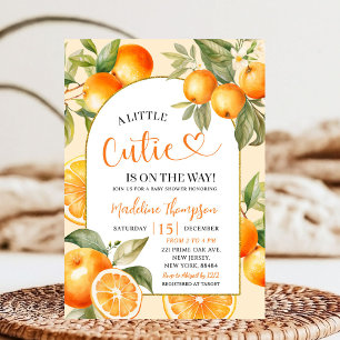 Orange Citrus Theme Summer Fruit Baby Shower Inbjudningar