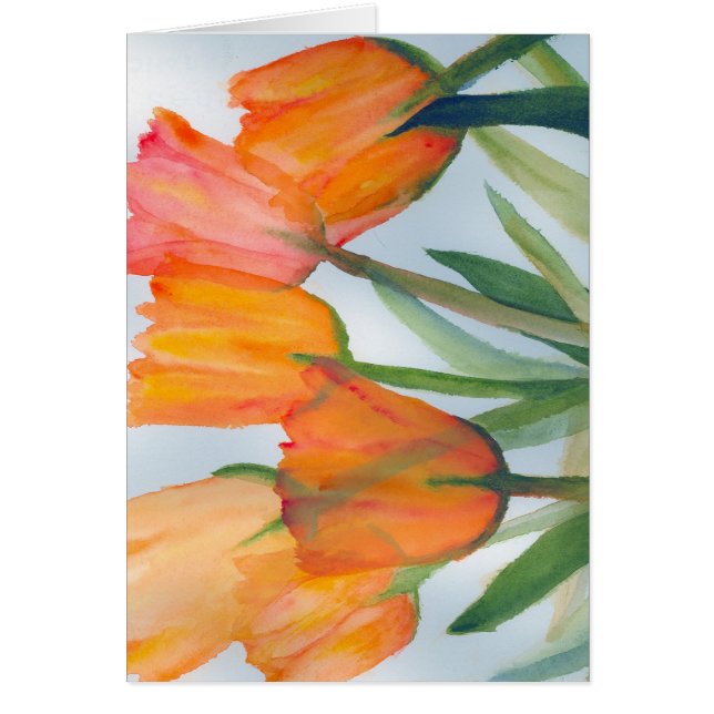 Orange Citrus Tulips Hälsningskort (Framsidan)