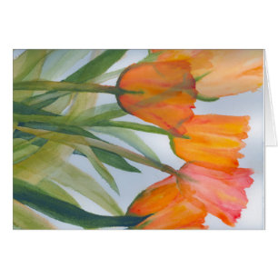 Orange Citrus Tulips Hälsningskort