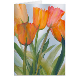Orange Citrus Tulips Hälsningskort