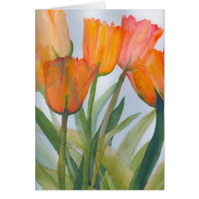 Orange Citrus Tulips Hälsningskort (Framsidan)