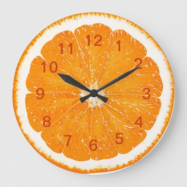 Orange citrus väggclock* stor klocka (Framsida)