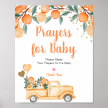 Orange Citrus Vintage Lastbil Prayers for Baby Sig