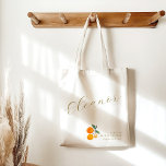 Orange Citrus Watercolor Möhippa Brunch Anpassning Tygkasse<br><div class="desc">Vattenfärgad Orange Citrus Fruit Möhippa Brunch Shower Anpassningsbar Tote Bag</div>