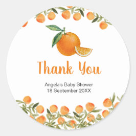 Orange Citrus Watercolor Tack Sticker Runt Klistermärke