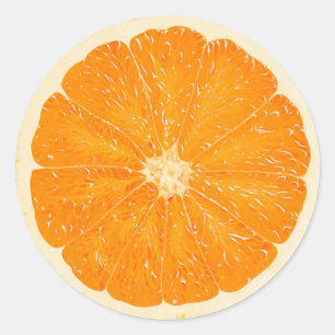 Orange citrusdekal runt klistermärke