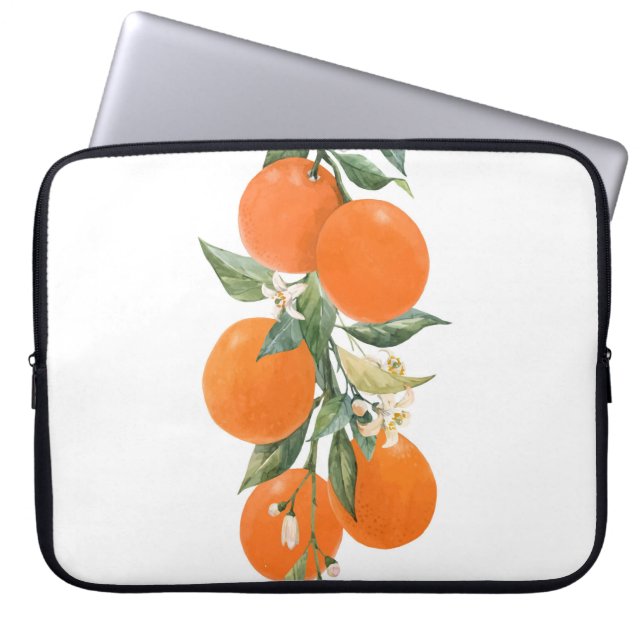 Orange citrusfrukter av vattenfärg citrusfrukter c laptop fodral (Framsidan)