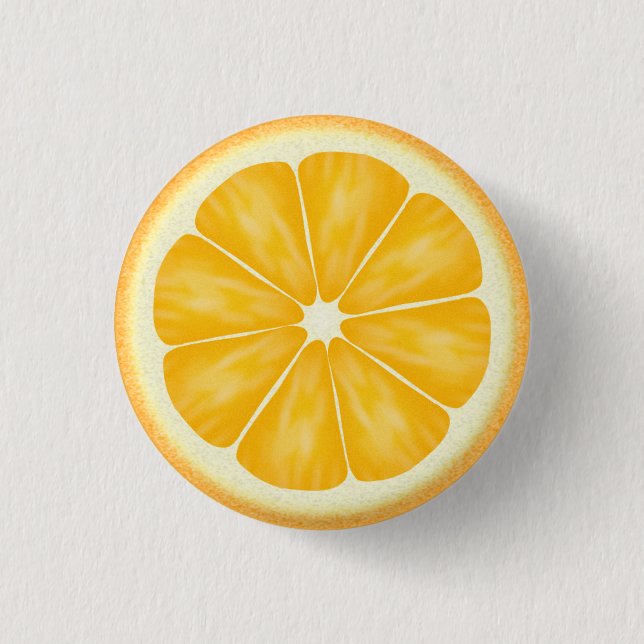 Orange citrusfruktskiva knapp (Framsida)