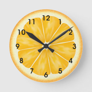 Orange citrusfruktskiva rund klocka