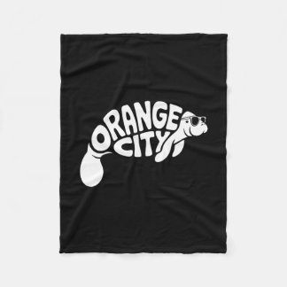 Orange City Manatee Orlando Florida Söt Semester  Fleecefilt