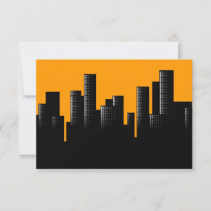 orange cityscape inbjudningar