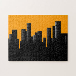 orange cityscape pussel
