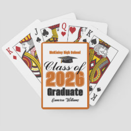 Orange Class of 2026 Custom Graduation Party Casinokort